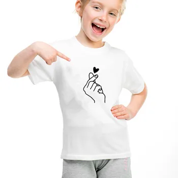 Srce, ki Tiskanja Družino Videz Družino Ujemanje Oblačila T-shirt Za Mamica In Mi Oblačila Smešno T Shirt QT-1930