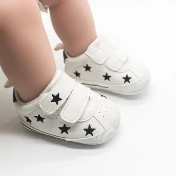 Newborn baby čevlji fant Ljubezen star gume non-slip baby Velcro korak spredaj malčka čevlji 3-6 mesecev