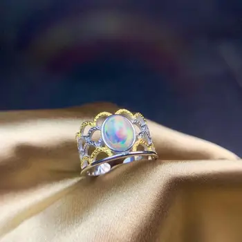 KJJEAXCMY boutique nakita 925 sterling srebro vdelan naravnih Opal opal gemstone ženski prstan podporo identifikacije