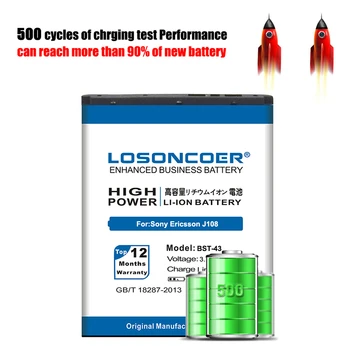 Prvotne LOSONCOER 2500mAh BST-43 Visoka Zmogljivost Baterija za SONY J108 J10 J20 S001 U100 WT13I Yari U100i J108i Itd Mobile