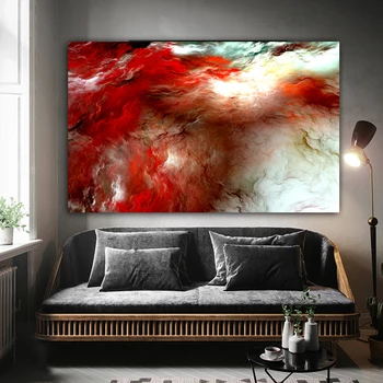 Wangart velikosti rdeči oblak neba, Oljno Slikarstvo Stensko Sliko Za dnevno Sobo Platno Sodobne Umetnosti Plakat In Tiskanje