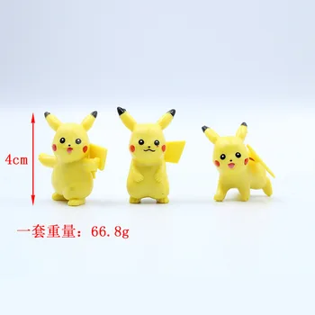 10pcs / nastavi risani film Pokémon Akcijska figura, mini igrača, lutka 4 CM Pikachu Dejanje slika modela otrok darilo, darilo za rojstni dan