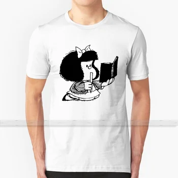 Mafalda branje njena knjiga T - Shirt Moški 3D Tiskanja Poletnih Vrh Krog Vratu Ženske T Srajce mafalda branje branje knjige protestirajo