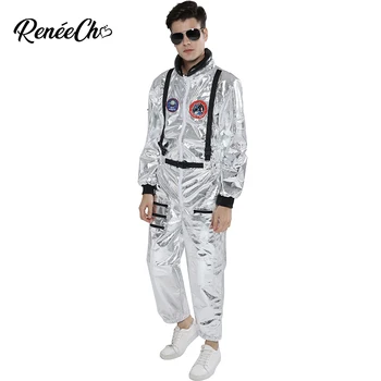 Vesoljsko Obleko Za Moške Odrasle Plus Velikost Astronavt Kostum Srebro Pilotni Kostume 2021 Nov Prihod Halloween Kostum Enem Kosu Jumpsuit