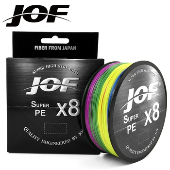 JOF Super PE Multi-Barvni 8 Pramenov PE laksa 500M 300M 15 20 30 40 50 60 80 100 LB Nemoteno Pleteni Linije Krap Ribolov