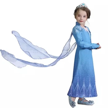 4-10 Let Dekleta Elsa 2 Queen Obleko za Dekle Prikrivanje Ana Princesa Obleke Baby Otroci Halloween Party Obleke Otrok Carnaval Obleko
