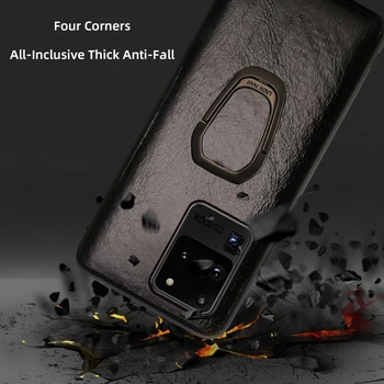 Usnje Primeru Telefon Za Samsung Galaxy S20 FE primeru Za s20 plus Cowhide Kritje Za Upoštevajte, 20 Ultra Magnetno stojalo Primeru