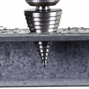 5-35 mm Titanium obložene Korak Drill Bit Vrtanje Moč, Orodja za Kovinsko hitroreznega Jekla Les Luknjo Rezalni Stožec Vaja