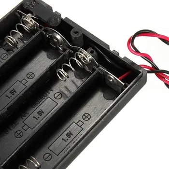 4 X AA Baterije Imetnik Primeru Zaprtih Polje OFF/ON Stikalo Z Žicami Za Rc Deli