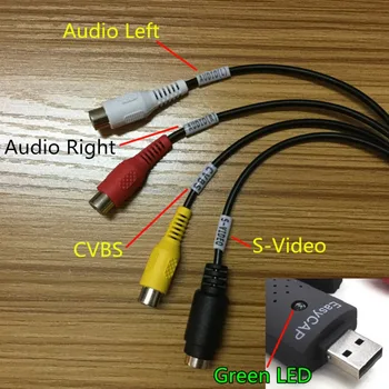 Easy CAP USB Video Capture Card Adapter za TV DVD, VHS Captura de v deo Kartico Avdio AV za Računalnik/CCTV Kamere USB 2.0 EasyCAP DC60
