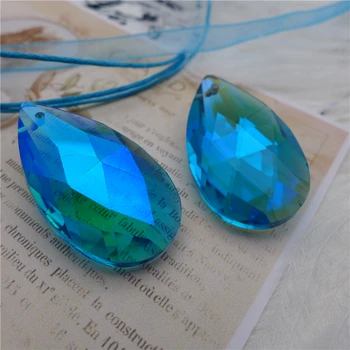 Jezero modri kristali obeski čare cvet/krog/metulj/star obliko stekla kapljice za ženske, nakit DIY pribor ugotovitve uhan