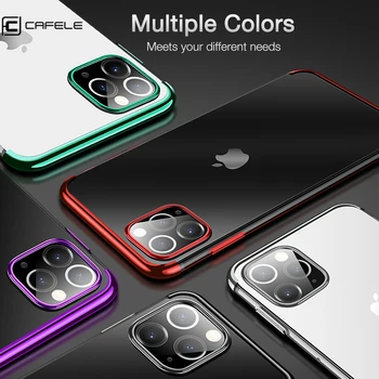 CAFELE Primeru za iPhone 11 Max Pro XS XR Silikonsko Barvo Površinski Pokrov Prozoren Nazaj Mehko TPU Primeru Telefon za iPhone 11 Pro Max
