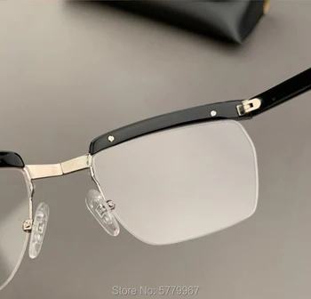 Visoko kakovost Tom Hardy Klasične filmske Legende Acetat S Kovinskimi Očala Moških Pol Okvir Optičnega Recept Očala