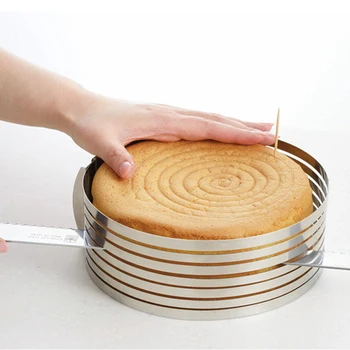 1PC Torto Orodja iz Nerjavečega Jekla Plast Cut Z Nastavljivim Obročem Za DIY Krog Slicer Kuhanje, Peko Mousse Pecivo Plesni orodja