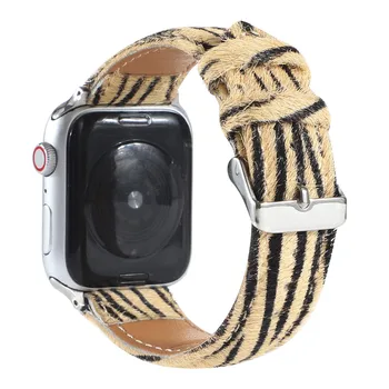 Pravega Usnja Trak za Apple Watch Band 6 SE 44 mm 40 mm 42mm 38 mm Leopard Zebra Vzorec Zapestja za iWatch 5 4 3 2 1