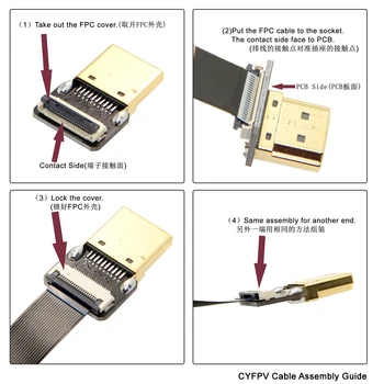 CYFPV HDMI je združljiv Tip A Moški HDMI je združljiv Moški HDTV FPC Flat Kabel za FPV HDTV Multicopter iz Zraka 20 cm 50 cm