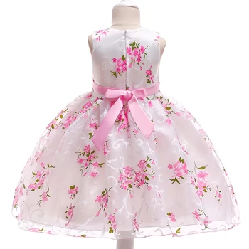 2021 Poletje Obleko Za Otroke Dekle Cvetlični Dekleta Tiskanje Obleko Luštna Punca Rojstni Dan Obleko Dekle, Princesa Poročno Obleko 2-10 Leto