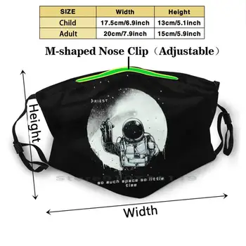 Astronavt Tiskanja Za Večkratno Uporabo Pm2.5 Filter DIY Usta Masko Otroci Astronavt Vesolja Vesolje Prostor Zvezde Planet Luna Sonce Milkyway