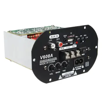 V608A 80W High Power Bass Avto Hi-Fi Subwoofer Ojačevalnik Odbor Modul TF USB 110V-220V