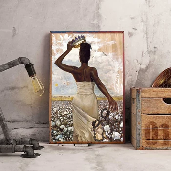 Afrika Seksi Kraljica Črna Ženska Pokončni Plakat In Tiskanje Wall Art Povzetek Platno Barvanje, Tiskanje Dekor Slike Dnevna Soba Darilo