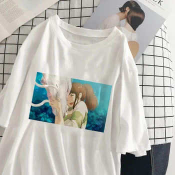 Novo Harajuku Cute Anime Ženske majice Chihiro Tiskanja Kratek Sleeve Zgornji del Ženske T-Shirt Prevelik Majica s kratkimi rokavi Ženske Oblačila Tshirts