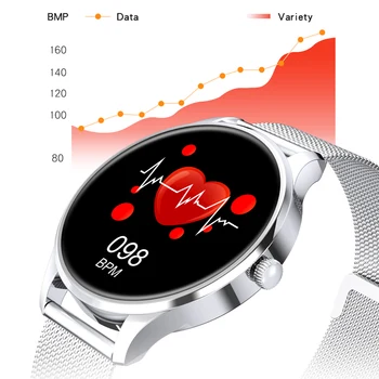 CHYCET Smartwatch Ženske 1.09 Poln na Dotik Krog Šport Pametno Gledati Moške Predvajanje Glasbe Srčni utrip, Krvni Tlak Monitor Za Android IOS