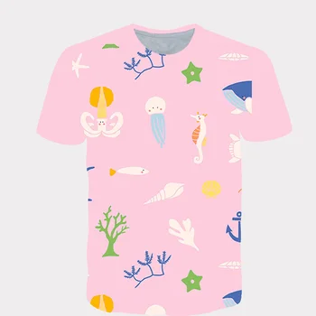 2020 Poletje Otroci Oblačila 3D Tiskanja Risanke Dekleta Fantje Oblačila Klasičnih Anime T Shirt Camiseta Otroci Oblačila majica Vrhovi