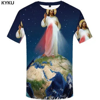 3d Tshirt Jezus majica s kratkimi rokavi Moški Zemlji T-majice 3d Galaxy Shirt Tiskanje, Smešne zabavne majice Anime Anime Obleko Mens majice Oblačila