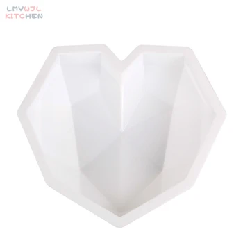 1Pc/3D Diamond Srce Oblikovane Silikonske Torto Plesni DIY Peko Goba Šifon Mousse Sladica Torto Plesni, Hrana Razred