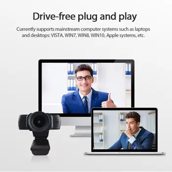 1080P HD Webcam Mini USB Računalnik PC WebCamera z Mikrofonom Vrtljiva Kamera za Živo Video Calling Konferenca Dela