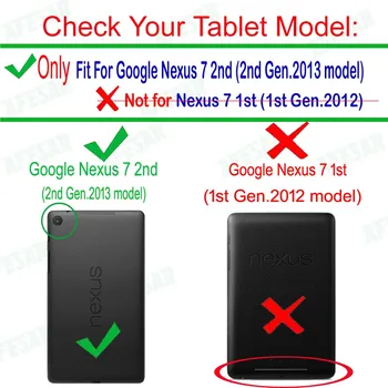 PU Usnje Stojalo Primeru Kritje Za ASUS Google Nexus 7 II 2. 2 Gen 2013 FHD Flip Zaščitna Auto Wake/Spanja Tablet Primerih+film+pen