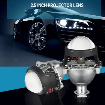 AILEO 2.5 inch bi xenon Projektor objektiv z DRL LED angel eyes pripone 9005 HB3 9006 HB4 H4 H7 xenon motorno kolo, Avtomobilski Žarometi