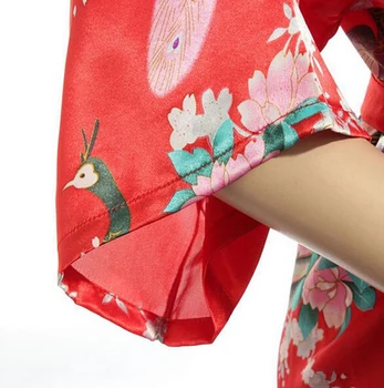 Vroče Prodaje Rdeče Kitajske Svile Ženske Rajon Robe Oblačenja Bridemaids Seksi Poročne Nightgown Kimono kopalni plašč Velikost S M L XL XXL XXXL A-108