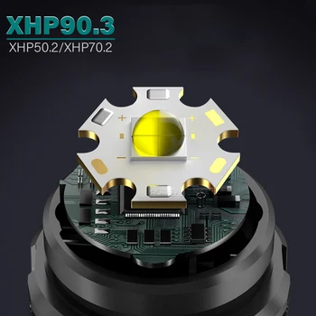 Xhp90.3 500000lumens najbolj visoko zmogljiva led svetilka usb baklo xhp70 xhp50 luč 18650 26650 lov lučka za ročno svetlobe xhp90