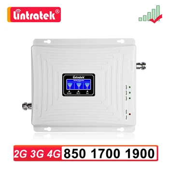 Lintratek 2G 3G 4G Tri-band Signala Ojačevalnika 850 1700 1900 Mobilni Telefon Repetitor, CDMA 2G 3G 850mhz, B2 KOS AWS B4 Booster s9