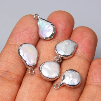 Debelo 3pcs Naravnih Sladkovodnih Pearl Obesek srebrne barve naravni biser čar za nakit, izdelava uhan zapestnica Dodatki