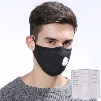 Bombaž PM2.5 Črna usta Masko proti prahu masko oglje filter Windproof Usta-žarilna bakterije dokaz, maske za Nego