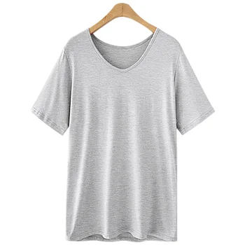 Ženske T-Shirt Poletje Kratek rokav plus velikost Priložnostne več barve V-neck zgornji del ženske T srajce 5XL 6XL