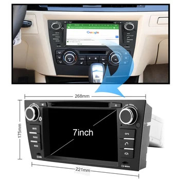 Eunavi 2 Din Android 10 Avto Multimedijski predvajalnik DVD GPS Za Serije 3, BMW E90 E91 E92 E93 318 320 325 Auto Radio Audio DSP WIFI 4G