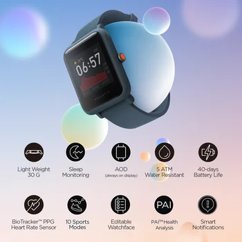 Globalna različica Amazfit Bip S Lite Smartwatch Barvni Zaslon 5ATM Nepremočljiva Plavanje Pametno Gledati 1.28 palca za Android ios telefon