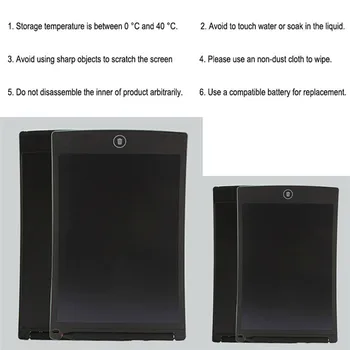 6 Slog Risanja Igrače LCD Pisni obliki Tablet Erase Risanje Tablet Elektronski Brezpapirnem LCD Rokopis Pad Otroci Pisanje Odbor Darilo