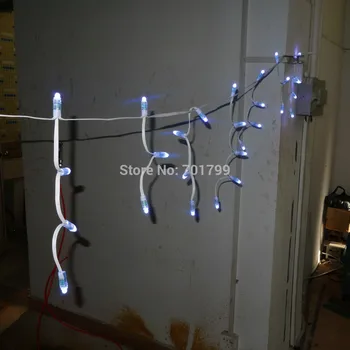 Preprost/dump RGB ledene sveče 12V svetlobe string;skupaj 69nodes;vse belo žice;IP68 ocenjeno
