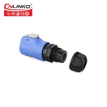 CNLINKO UL CE, ki so odobrene M20 Modra 2pin Hitro Zaklepanje Nepremočljiva Okrogli Priključek za Napajanje LED Kabel Industrijske Auto Avto Pin Priključek