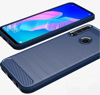 Temno modra primeru za Huawei P40 Lite E telefon, ogljikov serije (ogljikovih vlaken slog) za caseport