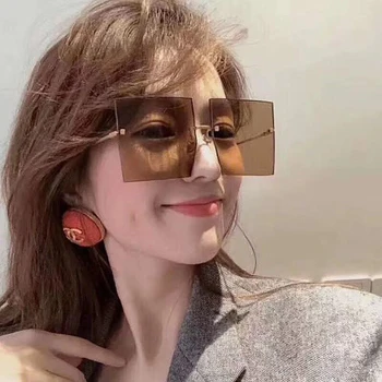 2021 Poletje Nova Sončna Očala, Ženska, Ki Pokrivajo Obraz Modni Dežnik Ogledalo Multicolor Mešano Kvadratne Gradient Barve