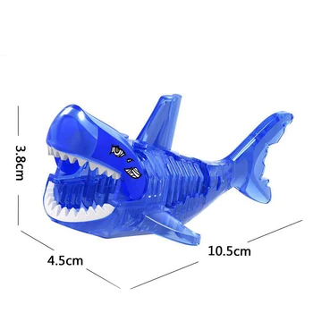 3Pcs Shark Bloki Shark Slika Ustvarjalne Živali gradniki Združljiv blagovne Znamke Duploed morskega Psa Igrače, Plastične Igrače Za Otroke Darilo