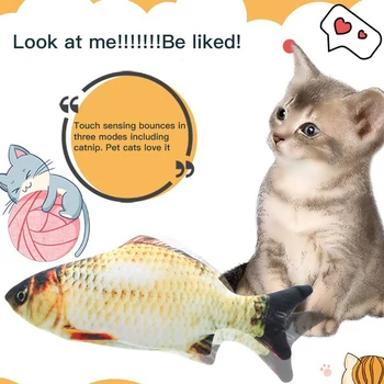 Visoka Kakovost 30 cm Elektronske Hišnih Mačk Simulacije Ribe Igrače USB Baterija Polnjenje Mačka Žvečilni Igranje PillowToy Grize Dobave
