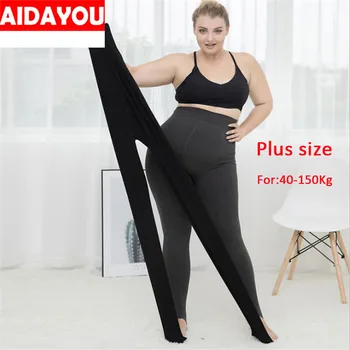 Ženska Debel Kožuh Tesen Obložene legging plus velikost 5XL Runo visoko pasu Tesen 150 kg ouc614