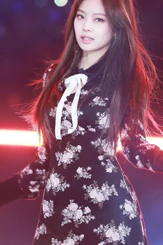 Kpop korejski Slaven plesno predstavo isto Poletje novo temperament tiskanja Cvetovi Obleka Ženske korejski elegantno dolgo oplaščeni mini obleke