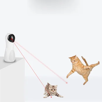 Interaktivni Pametna Mačka Laser Igrača Samodejno Preganja Lase Točke USB ChargingCats Chase Igrača, s 5 Obračanje Načini Za Mucek Smešno